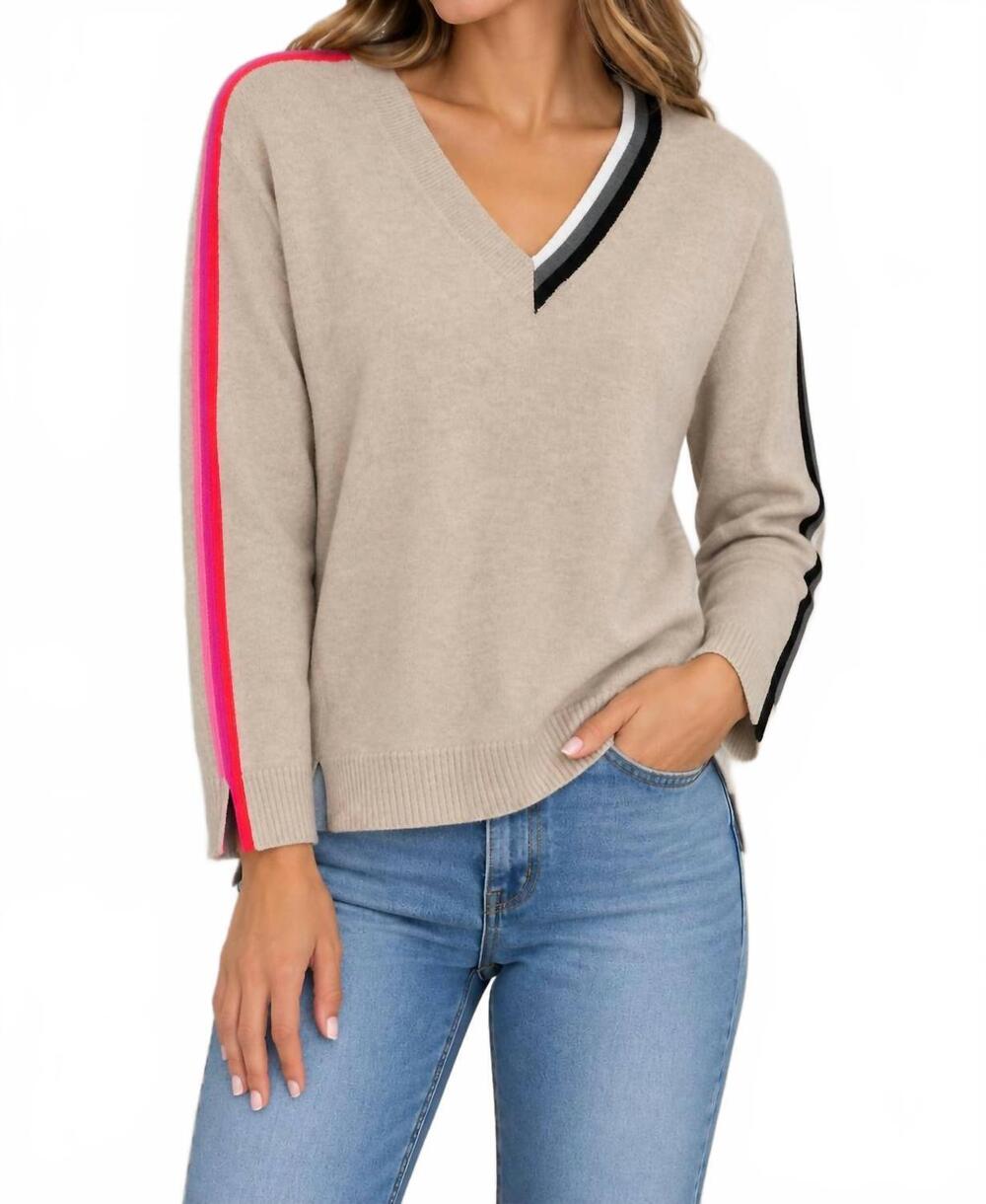 NEW LISA TODD color code sweater in almond